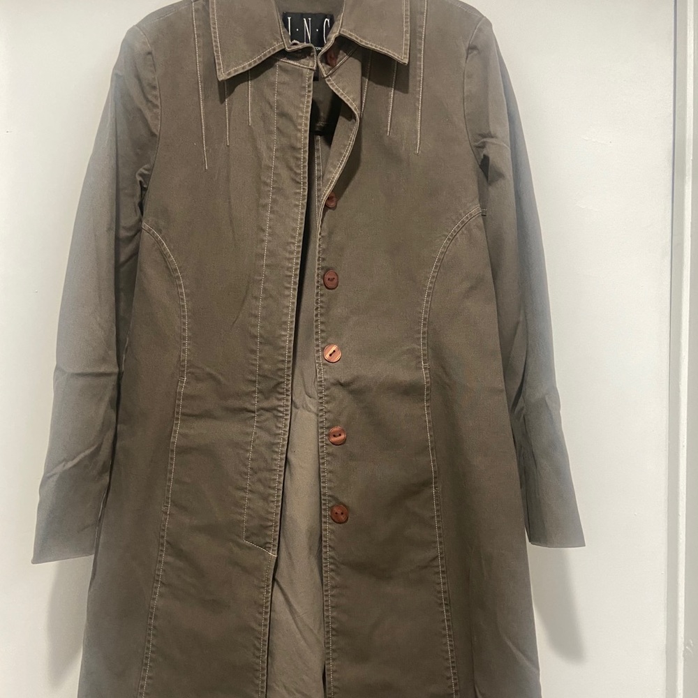 INC Army Green Denim Jacket